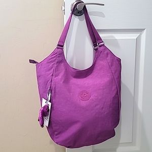 Kipling Molde shoulder bag shopping tote bag  grapejuice
